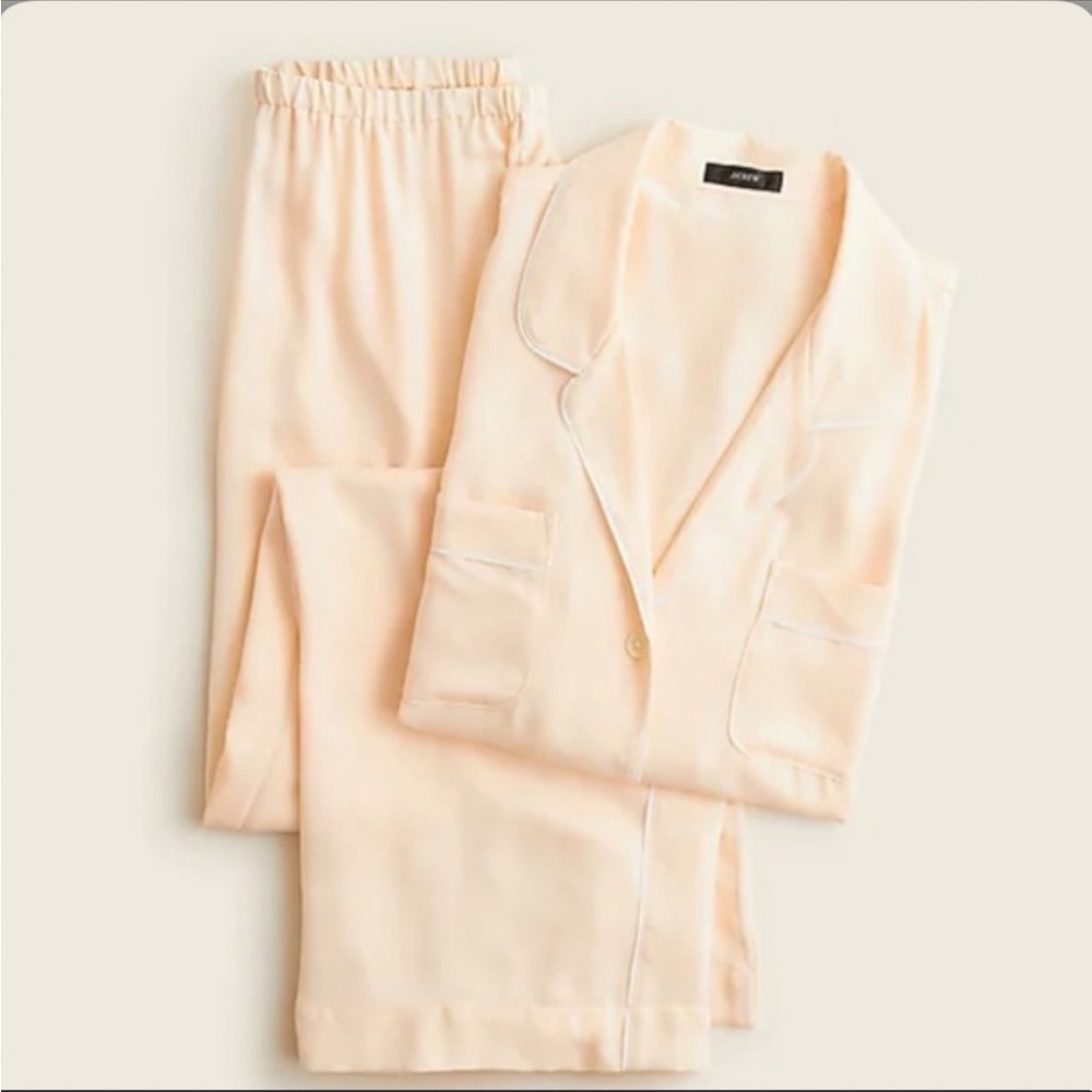 J crew easy luxe eco long sleeve pajama BOTTOMS palest peach